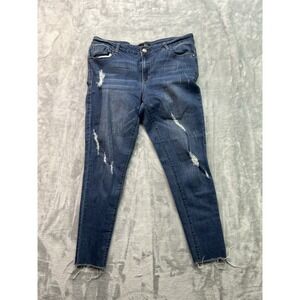 1822 Denim Womens Sz 32‎ Blue Jeans Skinny Ankle Distressed Stretch Denim Pants